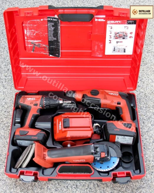 ( *VENDU* ) KIT HILTI 3 machines - TE 2-A22 + SFC 22A + AG 125-A22