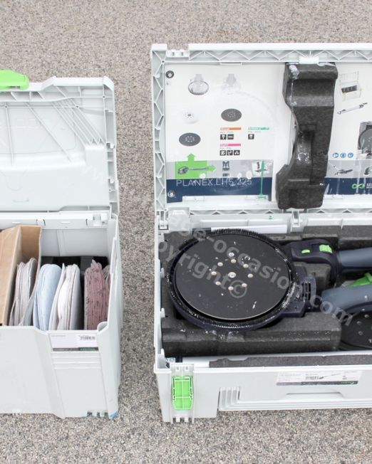 ( *VENDU* ) Ponceuse FESTOOL PLANEX LHS 225 EQ + harnais TG-LHS 225 + Systainer de ponçage