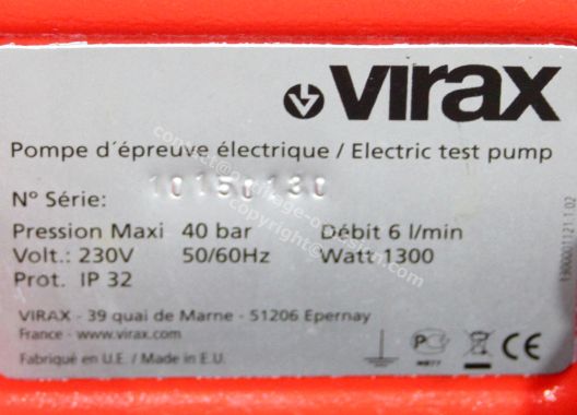 Pompe d&rsquo;épreuve électrique VIRAX