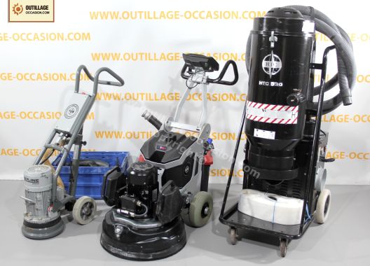 ( *VENDU* ) Ponceuse Husqvarna HTC DURATIQ T5 2.2kW + ponceuse HTC GL 270 HD + aspirateur HTC D30
