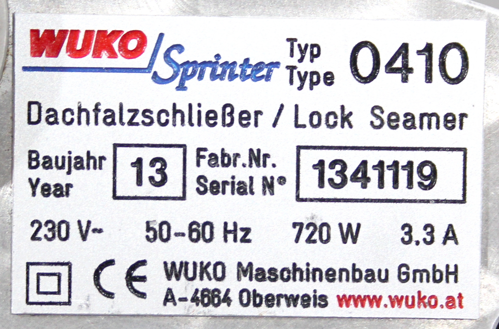Sertisseuse joints debout WUKO SPRINTER 0410 - Outillage Occasion