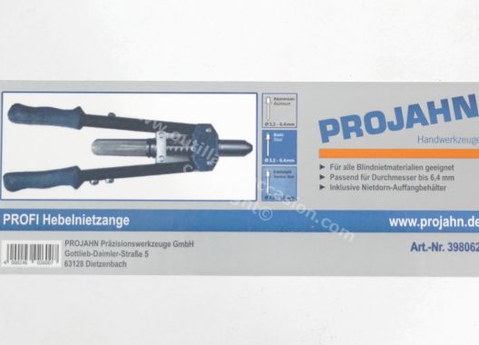 Ensemble neuf PROJAHN (pince à levier + adaptateur de rivet + porte-embouts)