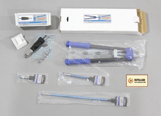 Ensemble neuf PROJAHN (pince à levier + adaptateur de rivet + porte-embouts)