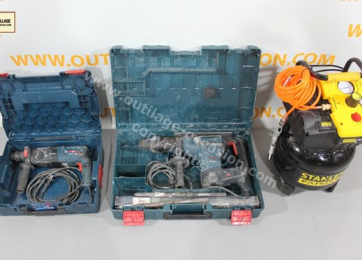 ( *VENDU* ) Perforateurs BOSCH GBH5-40D + BOSCH GBH2-26F + compresseur STANLEY TAB200