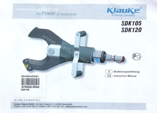 Pompe à pied KLAUKE FHP2 + tête de sertissage PK220U + tête coupe câble SDK 105