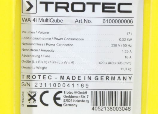 Séparateur d&rsquo;eau TROTEC WA 4i MultiQube