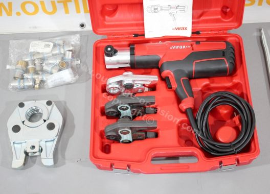 Sertisseuse VIRAX P30+ + 4 mâchoires TH + calibreurs + coupe tube diam.63 + ressorts
