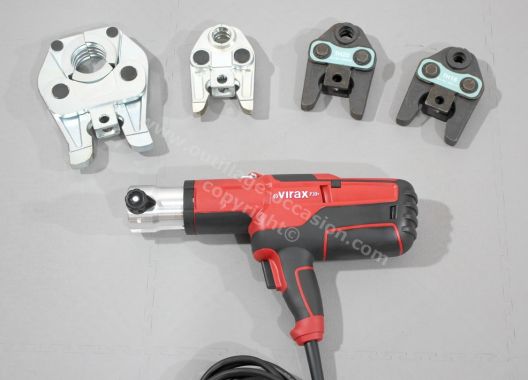 Sertisseuse VIRAX P30+ + 4 mâchoires TH + calibreurs + coupe tube diam.63 + ressorts