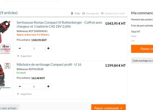 Sertisseuse ROTHENBERGER ROMAX COMPACT 3 + 8 mâchoires