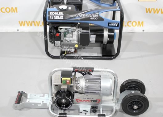 Treuil RUNPOTEC CW 800E avec chariot + groupe électrogène SDMO 4500 PERFORM