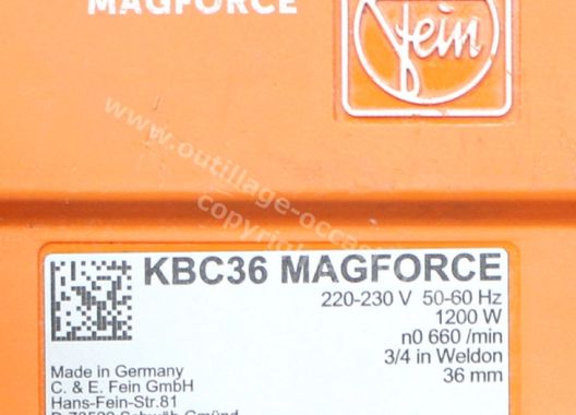 Carotteuse magnétique FEIN KBC 36 MAGFORCE